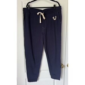 True Religion Men's Navy Blue Classic Logo Jogger Sweatpants Size XXL /2XL NWT